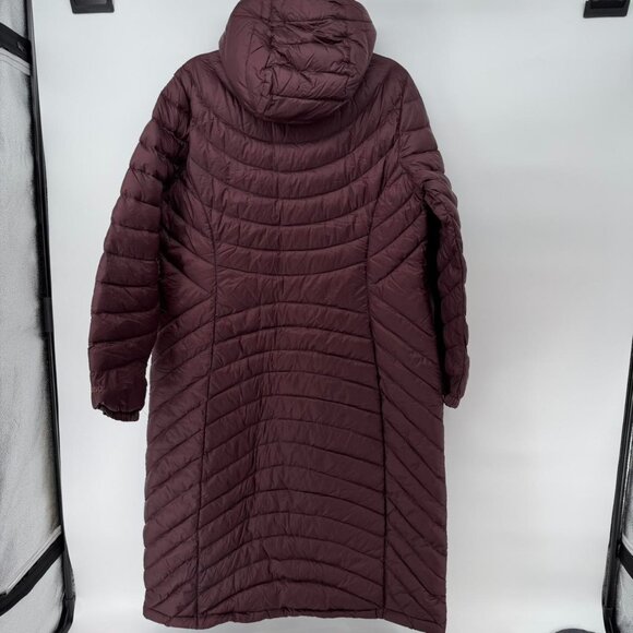 NWT LL Bean Ultralight 850 Down Coat Long Dark Plum Size L - Picture 7 of 7